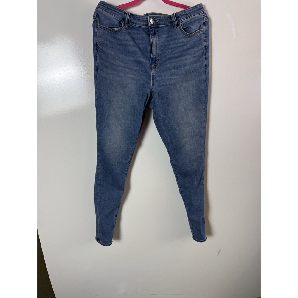 American Eagle Super High Rise Jegging Jeans 16 Long Stretch Skinny Blue Womens